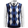 image:imageCOOFANDY Mens Sleeveless V Neck Pullover Sweater Slim Fit Casual Argyle Vest SweatersNavy Blue