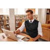 image:imageCOOFANDY Mens Sleeveless V Neck Pullover Sweater Slim Fit Casual Argyle Vest SweatersPure Black