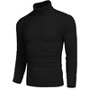 image:imageCOOFANDY Mens Slim Fit Turtleneck Sweater Casual Knitted Twisted Pullover Solid SweatersAblack
