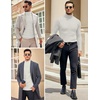 image:imageCOOFANDY Mens Slim Fit Turtleneck Sweater Casual Knitted Twisted Pullover Solid SweatersAwhite