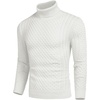 image:imageCOOFANDY Mens Slim Fit Turtleneck Sweater Casual Knitted Twisted Pullover Solid SweatersAwhite