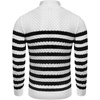 image:imageCOOFANDY Mens Slim Fit Turtleneck Sweater Casual Knitted Twisted Pullover Solid SweatersBlackWhite Stripes