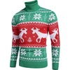 image:imageCOOFANDY Mens Slim Fit Turtleneck Sweater Casual Knitted Twisted Pullover Solid SweatersChristmas Green