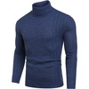 image:imageCOOFANDY Mens Slim Fit Turtleneck Sweater Casual Knitted Twisted Pullover Solid SweatersColorful Blue