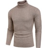 image:imageCOOFANDY Mens Slim Fit Turtleneck Sweater Casual Knitted Twisted Pullover Solid SweatersColorful Brown