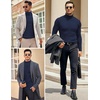 image:imageCOOFANDY Mens Slim Fit Turtleneck Sweater Casual Knitted Twisted Pullover Solid SweatersDark Blue
