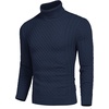 image:imageCOOFANDY Mens Slim Fit Turtleneck Sweater Casual Knitted Twisted Pullover Solid SweatersDark Blue