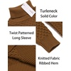 image:imageCOOFANDY Mens Slim Fit Turtleneck Sweater Casual Knitted Twisted Pullover Solid SweatersDark Brown