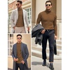 image:imageCOOFANDY Mens Slim Fit Turtleneck Sweater Casual Knitted Twisted Pullover Solid SweatersDark Brown