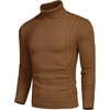 image:imageCOOFANDY Mens Slim Fit Turtleneck Sweater Casual Knitted Twisted Pullover Solid SweatersDark Brown