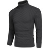 image:imageCOOFANDY Mens Slim Fit Turtleneck Sweater Casual Knitted Twisted Pullover Solid SweatersDark Gray