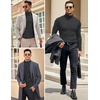 image:imageCOOFANDY Mens Slim Fit Turtleneck Sweater Casual Knitted Twisted Pullover Solid SweatersDark Gray