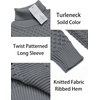 image:imageCOOFANDY Mens Slim Fit Turtleneck Sweater Casual Knitted Twisted Pullover Solid SweatersGray