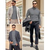 image:imageCOOFANDY Mens Slim Fit Turtleneck Sweater Casual Knitted Twisted Pullover Solid SweatersGray