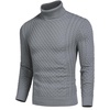 image:imageCOOFANDY Mens Slim Fit Turtleneck Sweater Casual Knitted Twisted Pullover Solid SweatersGray