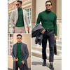 image:imageCOOFANDY Mens Slim Fit Turtleneck Sweater Casual Knitted Twisted Pullover Solid SweatersGreen