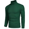 image:imageCOOFANDY Mens Slim Fit Turtleneck Sweater Casual Knitted Twisted Pullover Solid SweatersGreen