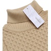 image:imageCOOFANDY Mens Slim Fit Turtleneck Sweater Casual Knitted Twisted Pullover Solid SweatersKhaki
