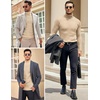 image:imageCOOFANDY Mens Slim Fit Turtleneck Sweater Casual Knitted Twisted Pullover Solid SweatersKhaki