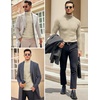 image:imageCOOFANDY Mens Slim Fit Turtleneck Sweater Casual Knitted Twisted Pullover Solid SweatersLight Khaki