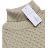 image:imageCOOFANDY Mens Slim Fit Turtleneck Sweater Casual Knitted Twisted Pullover Solid SweatersLight Khaki