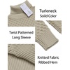 image:imageCOOFANDY Mens Slim Fit Turtleneck Sweater Casual Knitted Twisted Pullover Solid SweatersLight Khaki