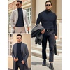 image:imageCOOFANDY Mens Slim Fit Turtleneck Sweater Casual Knitted Twisted Pullover Solid SweatersNave Blue