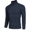 image:imageCOOFANDY Mens Slim Fit Turtleneck Sweater Casual Knitted Twisted Pullover Solid SweatersNave Blue