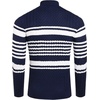 image:imageCOOFANDY Mens Slim Fit Turtleneck Sweater Casual Knitted Twisted Pullover Solid SweatersNavy BlueWhite Stripes