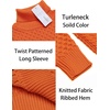 image:imageCOOFANDY Mens Slim Fit Turtleneck Sweater Casual Knitted Twisted Pullover Solid SweatersOrange