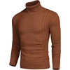 image:imageCOOFANDY Mens Slim Fit Turtleneck Sweater Casual Knitted Twisted Pullover Solid SweatersRed Bronze
