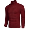 image:imageCOOFANDY Mens Slim Fit Turtleneck Sweater Casual Knitted Twisted Pullover Solid SweatersWine Red