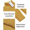 image:imageCOOFANDY Mens Slim Fit Turtleneck Sweater Casual Knitted Twisted Pullover Solid SweatersYellow