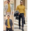 image:imageCOOFANDY Mens Slim Fit Turtleneck Sweater Casual Knitted Twisted Pullover Solid SweatersYellow