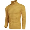 image:imageCOOFANDY Mens Slim Fit Turtleneck Sweater Casual Knitted Twisted Pullover Solid SweatersYellow
