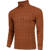 image:imageCOOFANDY Mens Slim Fit Turtleneck Sweater Casual Twisted Knitted Pullover SweatersBrown
