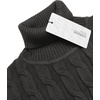 image:imageCOOFANDY Mens Slim Fit Turtleneck Sweater Casual Twisted Knitted Pullover SweatersCharcoal Grey