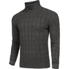 image:imageCOOFANDY Mens Slim Fit Turtleneck Sweater Casual Twisted Knitted Pullover SweatersCharcoal Grey