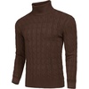 image:imageCOOFANDY Mens Slim Fit Turtleneck Sweater Casual Twisted Knitted Pullover SweatersDark Brown