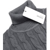 image:imageCOOFANDY Mens Slim Fit Turtleneck Sweater Casual Twisted Knitted Pullover SweatersDark Gray