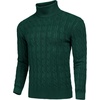 image:imageCOOFANDY Mens Slim Fit Turtleneck Sweater Casual Twisted Knitted Pullover SweatersGreen