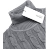 image:imageCOOFANDY Mens Slim Fit Turtleneck Sweater Casual Twisted Knitted Pullover SweatersGrey
