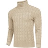 image:imageCOOFANDY Mens Slim Fit Turtleneck Sweater Casual Twisted Knitted Pullover SweatersLight Khaki