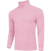 image:imageCOOFANDY Mens Slim Fit Turtleneck Sweater Casual Twisted Knitted Pullover SweatersLight Pink