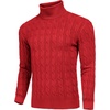 image:imageCOOFANDY Mens Slim Fit Turtleneck Sweater Casual Twisted Knitted Pullover SweatersRed