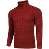 image:imageCOOFANDY Mens Slim Fit Turtleneck Sweater Casual Twisted Knitted Pullover SweatersWine Red