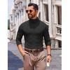 image:imageCOOFANDY Mens Slim Fit Turtleneck Sweater Long Sleeve Ribbed Turtle Neck Casual Lightweight Basic Pullover SweatersBlack
