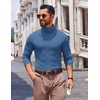 image:imageCOOFANDY Mens Slim Fit Turtleneck Sweater Long Sleeve Ribbed Turtle Neck Casual Lightweight Basic Pullover SweatersBlue