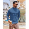 image:imageCOOFANDY Mens Slim Fit Turtleneck Sweater Long Sleeve Ribbed Turtle Neck Casual Lightweight Basic Pullover SweatersBlue