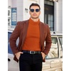 image:imageCOOFANDY Mens Slim Fit Turtleneck Sweater Long Sleeve Ribbed Turtle Neck Casual Lightweight Basic Pullover SweatersBrown